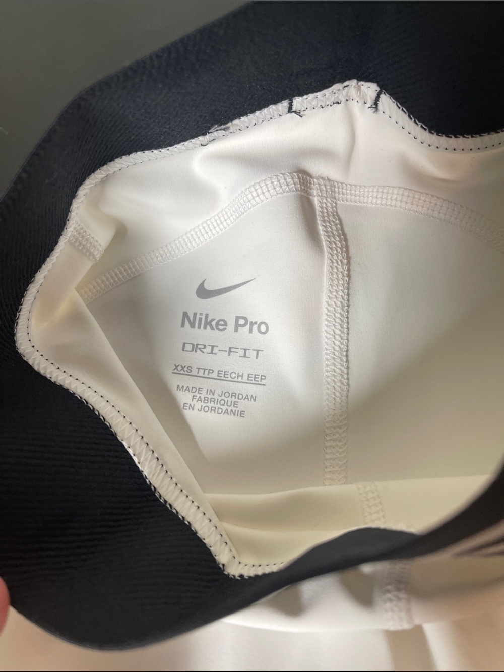 Nike White Bike Shorts with Black Nike Pro Waistband - Picture 7 of 10